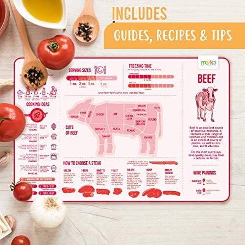 Merka Flexible Platical Rutting Board tapetes: Guias, receitas e atividades divertidas para cada grupo de alimentos,