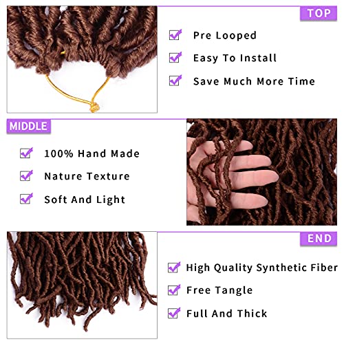 24 polegadas Novas Locs macios Cabelo de crochê 6 pacotes Extensões de cabelo sintéticas pré -loopadas para mulheres negras