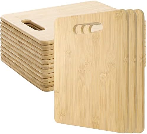 Conjunto de tábua de corte de bambu de 12 pranchas de madeira com alça de cozinha grossa de tábua e jantar tábua de corte