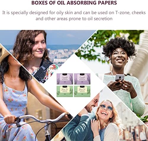 Folhas de maquiagem absorventes de óleo papel: 4 caixas Óleo natural blottingtting film blackhead Óleo de pele Papéis de cuidados