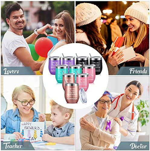 Zopeal 10 PCs Obrigado Inspirador Presentes de Apreciação, você é incrível canecas de copo, Tumblers de vinho de aniversário com tampas para homens homens colegas de trabalho Família BFF BFF