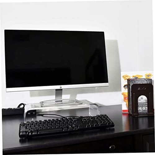Monitor de acrílico Stand Clear Monitor Riser com plataforma robusta para escritório em casa Use a mesa do PC Stand para armazenamento de teclado e mouse, 10x7.5x3.25inch