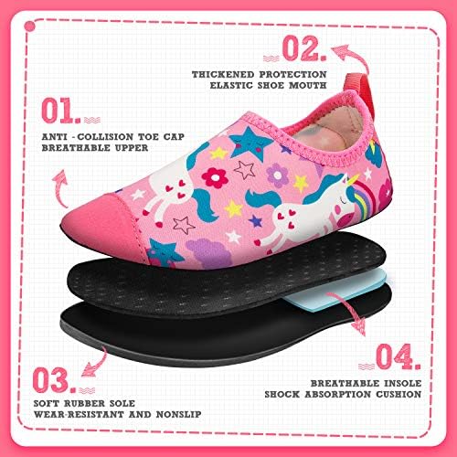 Crova Kids Water Shoes Quick Dry Aqua Meias que não deslizam sapatos esportivos descalços para meninos meninas