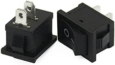 Interruptor de balancim 5pcs Black Push Button Switch Mini 6A-10A 250V KCD1-101 2pin Snap-in On/Off Rocker Switch 21 * 15mm