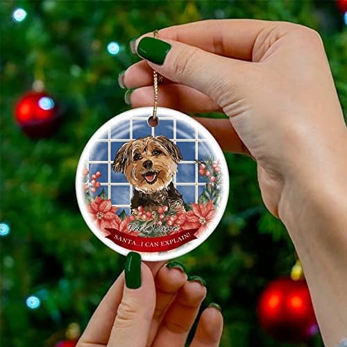 Ornamentos de lembrança de Natal Nome do cão de cã