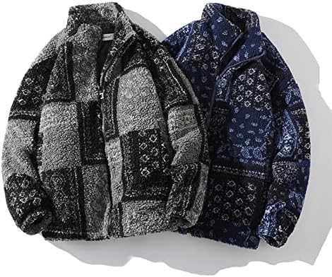 Casaco de lã para homens espessados ​​jaqueta ladeada de solta