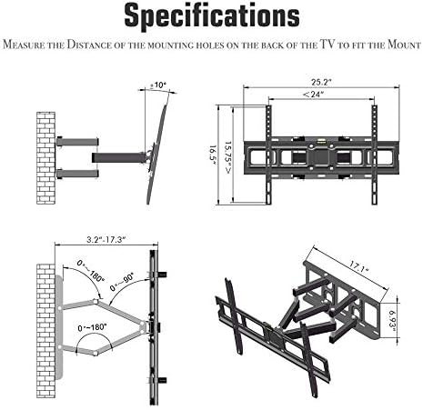 Suporte de monitor de aço inoxidável para a maioria das TVs curvas planas de 32 a 70 polegadas, suporte de parede de TV de liberação