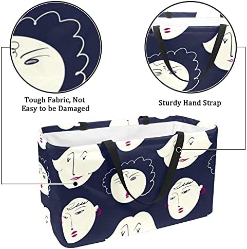 Reutilizável Shopping Shopping Doodle Girl Girl portátil Dobring Picnic Grocery Bags