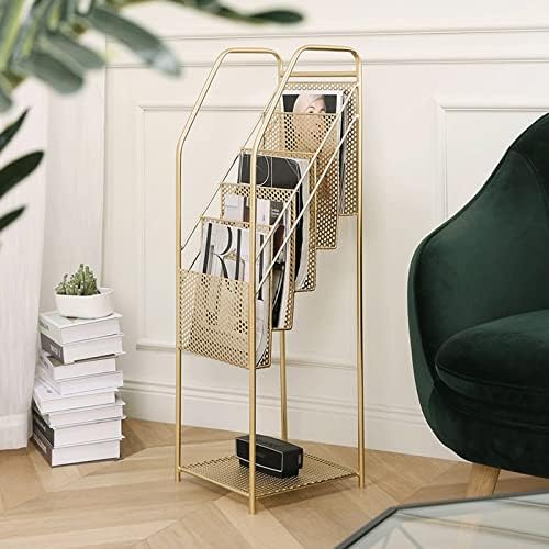 Revista de piso Evser Planto rack moderno Bookshelf Simples Shelf Newspaper Rack Rack Rack Rack Rack de Iron Wrehwed Small