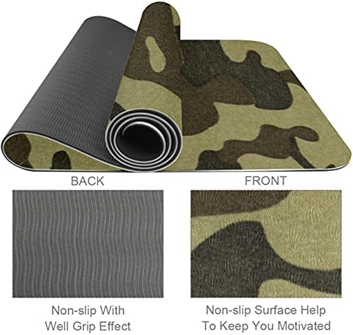 Yoga Mat Militar Green Camouflage Padrão ECO Amigável do Tapa de Exercício de Fitness Non Slip para Pilates e exercícios de piso