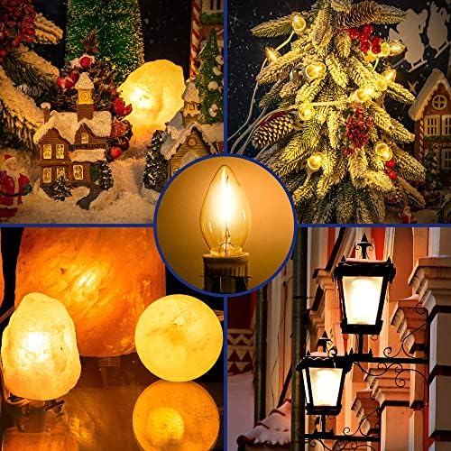 Luz de cordão de substituição com 2 lâmpadas, luz artesanal de Halloween da vila de Natal com saída e fusível sobressal
