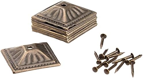Czdyuf 10pcs 21x21mm Antigo bronze estofamento de bronze jóias de jóias de jóias de caixas
