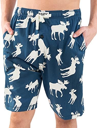Preguiçoso pijama shorts para homens, pijama masculino, roupas de dormir