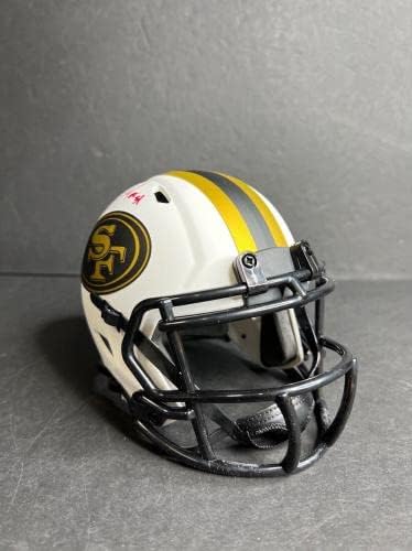 Raheem Mostert São Francisco 49ers assinou os fanáticos de capacete B424785 - Mini capacetes autografados da NFL
