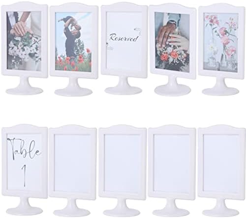 LitPoetic Double-sidelaed Standing Picture Frame 4x6, quadro de imagem branca a granel, estrutura de imagem de imagem autônomo Plástico Conjunto de imagens para mesas, casamento, sala de aula