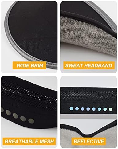 Screls Sun Visor for Men Mulheres ， Chapéu dobrável ajustável leve e leve, boné rápida da banda de suor seco para esportes ao