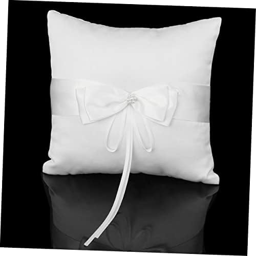 Veemon Derd travesseiro travesseiro rosa travesseiro anel de travesseiro de travesseiro portador para festas de casamento travesseiro de lacta de laca de cristal categor rosa caixa de anel de gingue de 10 cm anel de noiva travesseiro de anel branco