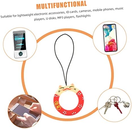Ukcoco 4pcs anel de desenho animado ornamento ornamento silicone cordão móvel titular silicone titular telefone charme anel de anel