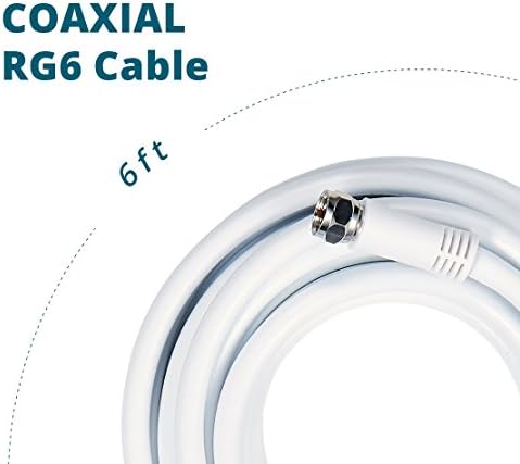 Antop 6ft RG6 Coaxial Cable com conectores F-Male para Caps de Grip Sattlite de Video Vídeo Digital TV Sattllite