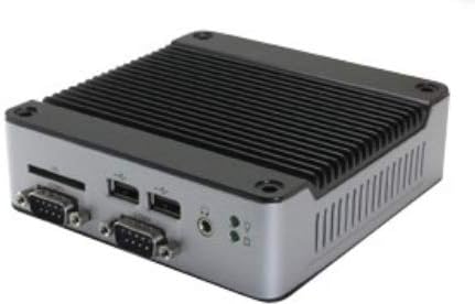 Mini Box PC EB-3362-221C3 apresenta uma única porta RS-422, portas Triple RS-232 e energia automática na função