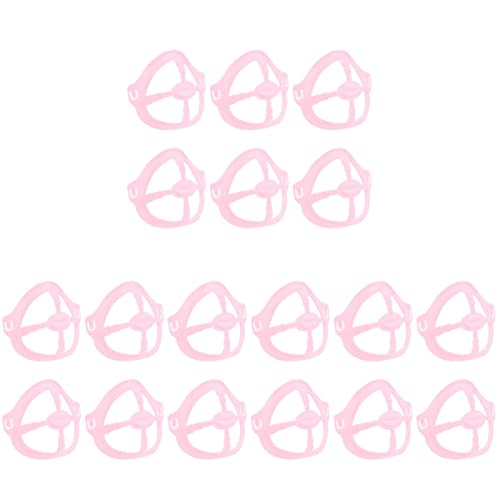 Coheali 18pcs Acessórios bucais Aumentar a máscara de proteção respiratória de batom d Suporte descartável de rack de rack de face para sob protetora nariz rosa quadro rosa confortável Espaço interno