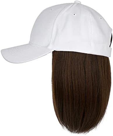 Capinho de beisebol com extensões de cabelo reto curto penteado de penteado de peruca removível para feminino garotão blonde mix