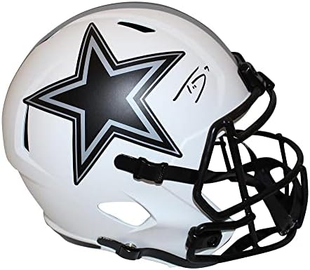 Trevon Diggs autografado/assinado Dallas Cowboys f/s capacete lunar JSA 36839 - Capacetes NFL autografados