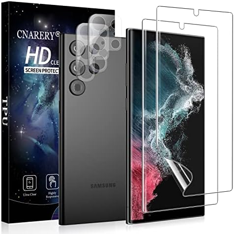 CNARERY [2+2 pacote] Protetor de tela TPU para Samsung Galaxy S22 Ultra, 2 pacote de protetor de tela TPU flexível com 2 pacote