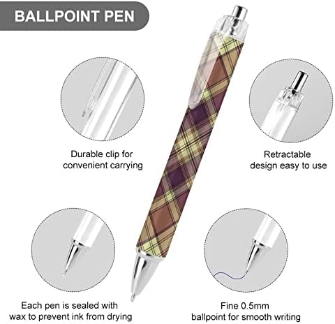 Cenas de canetas de esfera de esfera escoceses da Brown Scottish Pen Blue Ballpo