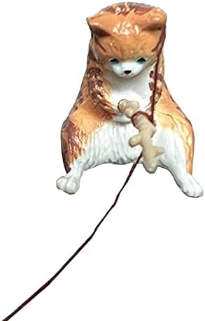 Ornamentos de gatos de pesca Aquário Mini estátua de decoração de decoração para crianças meninos decoração de decoração
