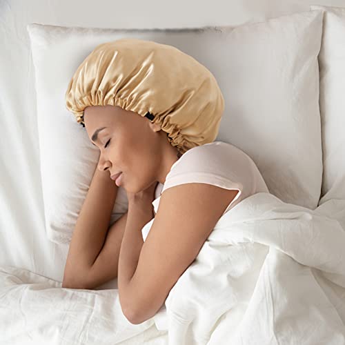 Capoto de cetim de Vorey para capa de cabeceira de seda para dormir para mulheres grandes capô ajustável de dupla camada,