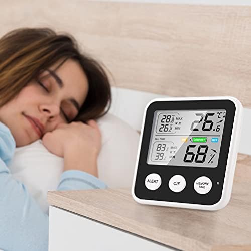 Medidor de umidade do higrômetro interno, monitor de temperatura e umidade da exibição digital sem bateria e medidor de