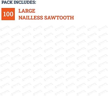 Cabidadores de imagem Sawtooth sem prego - 100 pacote - 1 3/4 polegadas - prata - cabides de dente de serra de zinco