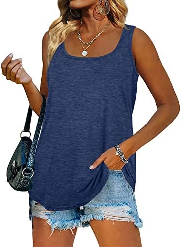 Tanque de cami top casual básico para meninas adolescentes sem mangas decote scoop spandex tops gest women 2023 qq