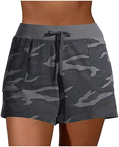 Xxbr shorts para mulheres, 2021 Summer Camo Sports casuais calças de moletom de cordão de cordão