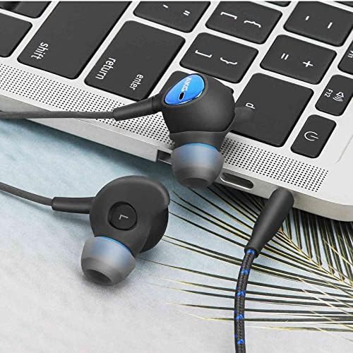Wired 3,5mm Jack Durável Earbuds Durable Earbuds W Microfone e controle de volume, Bass Deep Bass Clear Sound Ruído isolado em