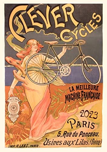 2023 Calendário de parede [12 páginas 8 x12] Bicycle Bike Bike Vintage Ads Poster