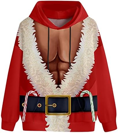 Hoodies de Natal de Uofoco para mulheres, manga longa com capuz de férias com férias