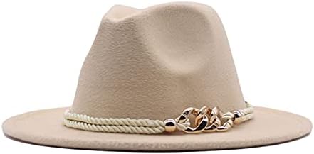 Chapéus de feltro para mulheres Western moda Ajustável Chapéus de pescadores de caminhão Chapéu elegante retro unissex Hats