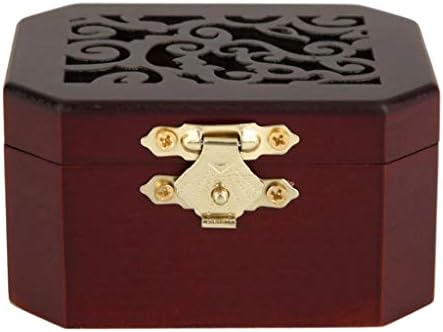Caixa de música clássica de madeira Gretd esculpida relógio octogonal reviravoltas e gornia-se o presente de caixa de