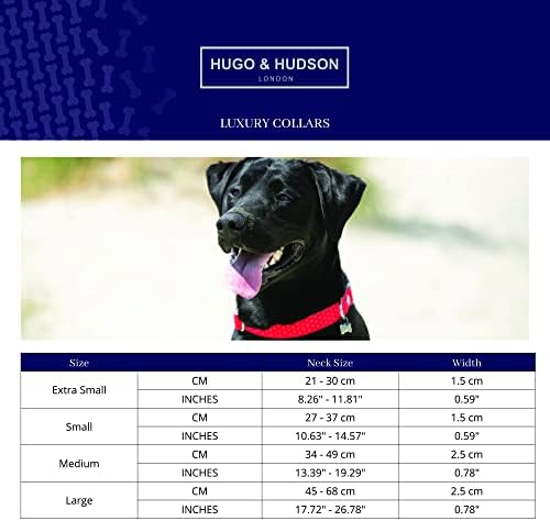 Hugo & Hudson Fabric Nylon Dog Collar com clipe de segurança de liberação rápida - colarinho acolchoado macio e confortável - Estrela vermelha - M - M