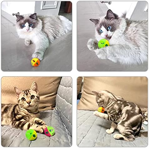 Andiker Cat Ball Toy With Bell, 6pack Conjunto de Ball Plástico Plástico Plástico para Treinamento de Cat e Exercício Distrito