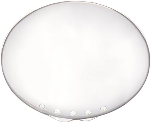 Espelho compacto oval banhado a prata com cristais