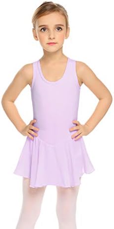 Arshiner Kid Girls Back Hollet Ballet Leotard com saia mangas vestidos de dança