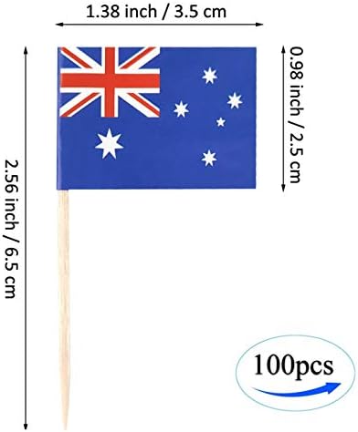 JBCD Australia Pick de dente bandeira australiana mini bandeiras de tampo de cupcakes pequenos