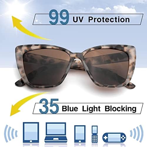 Óculos de sol bifocais de leitura para mulheres, Jo Overseesized Cateye Sun Readers Protection UV400, senhoras de moda clássica tonalidades