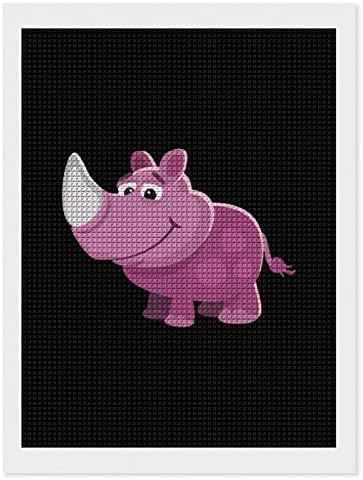 Rhino Funny Cartoon Diamond Painting Kit Pictures Diy Full Drill Acessórios para casa Presente para a decoração da