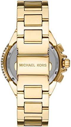 Relógio multifuncional de aço inoxidável de Michael Kors com detalhes em brilho