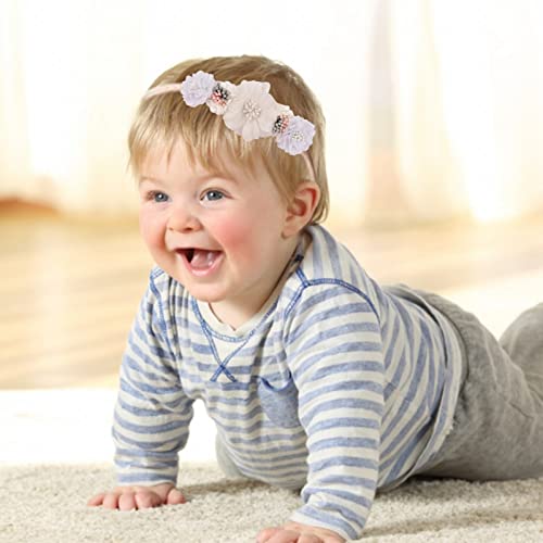 Doce e versátil bandana de flor de flores simulada de novas crianças simples e elástico de nylon elástico de nylon, floral