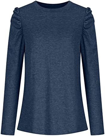 Mulheres Longo Putfuff Sleeves Tee Camise